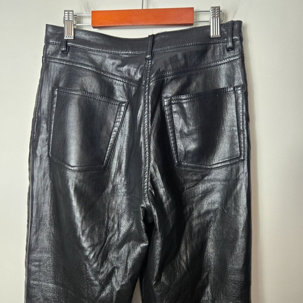 Aritzia Wilfred Free The Melina Leg Straight Vegan Leather Pants Black - Picture 4 of 10